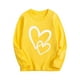 thumbnail image 1 of Ceisia Kids' Double Heart Print Long Sleeve Crew Neck T-Shirt for Valentine's Day & Casual Wear Yellow 2 Years Gifts, 1 of 3