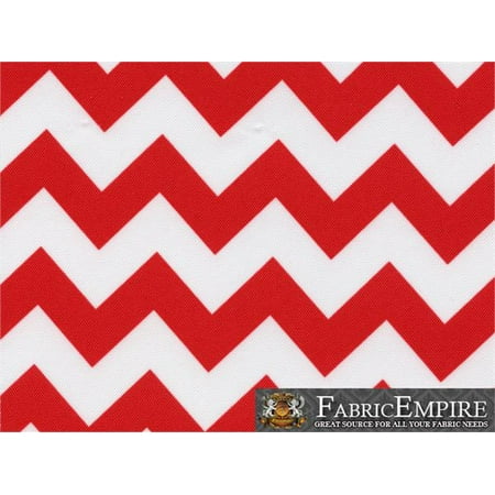 Indoor Outdoor Waterproof Canvas Chevron Fabric Red White 03