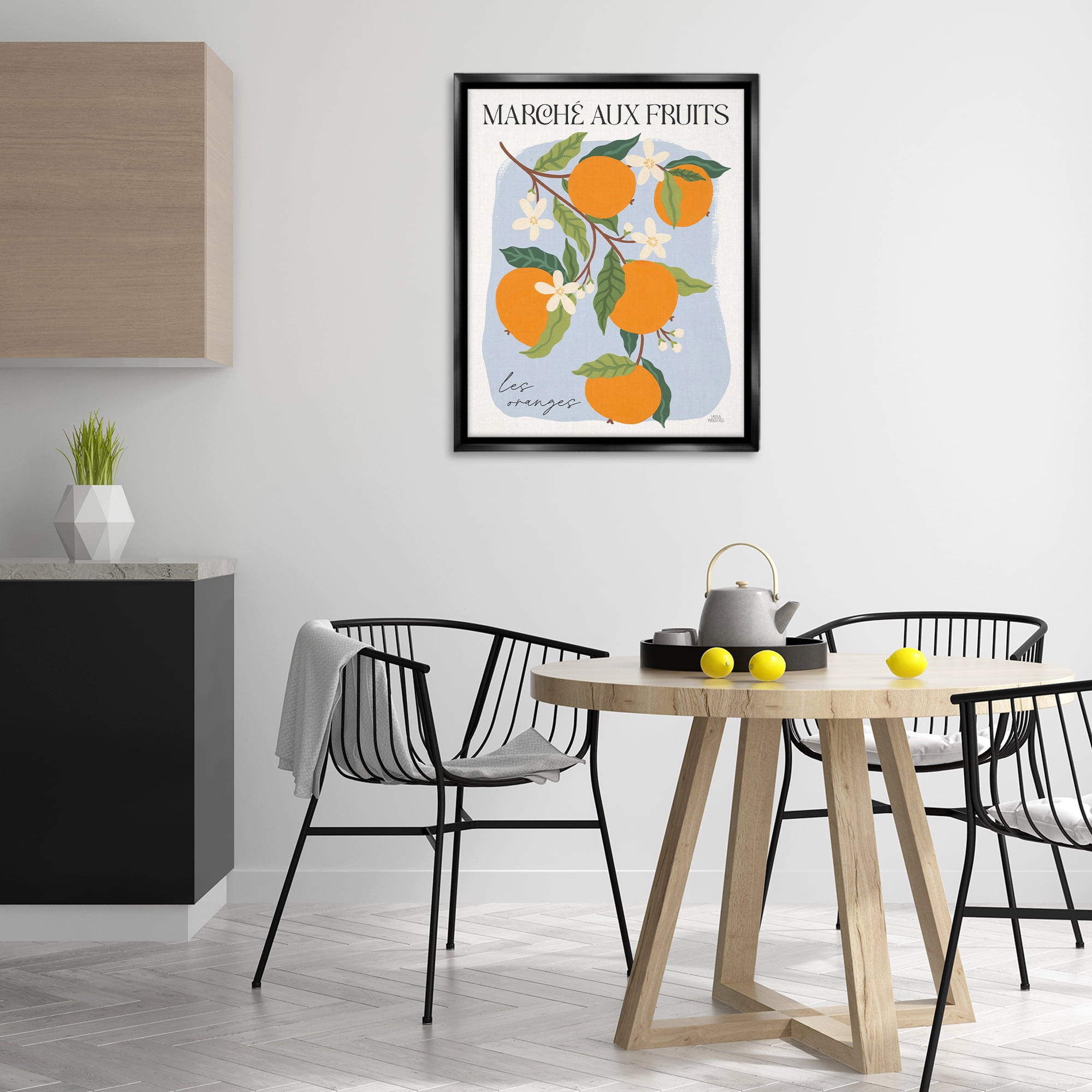 Stupell Industries Marche Aux Oranges Food & Beverage Painting Black Floater Framed Art Print Wall Art, 25 x 31