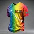 thumbnail image 2 of GrmtClth Men's Full Gradient Rainbow T-Shirt "We The People Means Everyone" Short Sleeve Crew Neck LGBTQ+ Pride Tee with American Flag Accent Dark Green L, 2 of 4