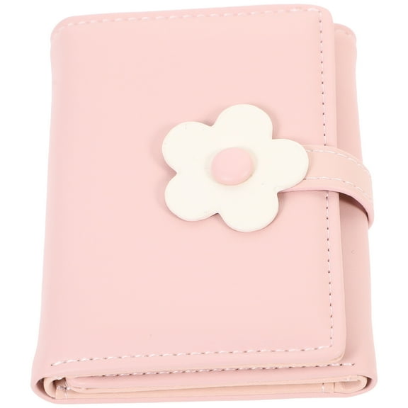 Baluue Cute Flower Pu Wallet Folded Pink Pu 1Set