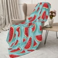thumbnail image 3 of Sikiie Watermelon Cozy Flannel Fleece Throw Blanket: Lightweight & Thick for All Seasons - Perfect for Women, Men, & Kids"60"x50", 3 of 6
