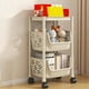thumbnail image 3 of Estante de almacenamiento multicapa, carrito de almacenamiento móvil con ruedas, fácil de montar, apto para sala de estar, dormitorio, baño, cocina, estantes de plástico., 3 of 6