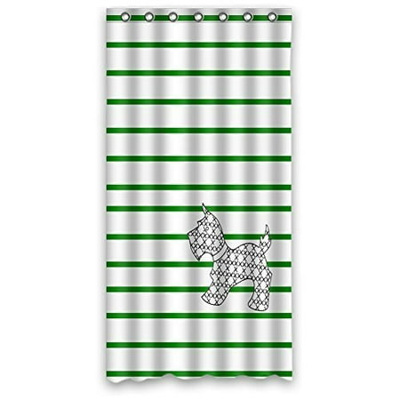 HelloDecor Scottie Dogs Shower Curtain Polyester Fabric Bathroom Decorative Curtain Size 36x72 Inches