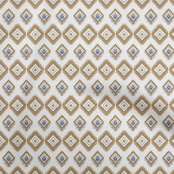 oneOone Polyester Lycra Light Brown Fabric Ikat Craft Projects Decor Fabric Printed By The Yard 56 Inch Wide