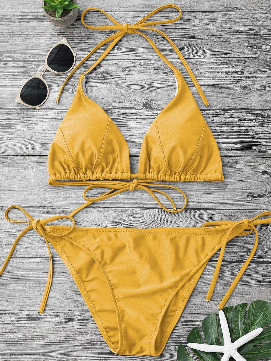 ZAFUL - Sexy Adjustable Ties String Bikini Set Swimwear Swimsuit For Women Girls - Walmart.com 
