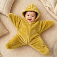 thumbnail image 2 of CONFREE Christmas Baby Flannel Hooded Starfish Onesie Zipper Cute Warm Winter Jumpsuit, 2 of 6