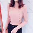 thumbnail image 2 of Sonducket Suéter de mujer Tamaño libre Tops de punto Cómodo suéter femenino Casual Longitud regular Suéteres ligeros Café Prendas para la parte del cuerpo Rosado Sonducket AP009231-03, 2 of 4
