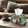 thumbnail image 4 of SEANATIVE Rooster Tissue Box Cover Rectangle PU Leather Tissue Box Holder with Top Buckle, Daisy Tissue Box Organizer for Bathroom, Bedroom, Hotel, Office Desk, Kitchen, Dinner Table, 2 Pcs, 4 of 7