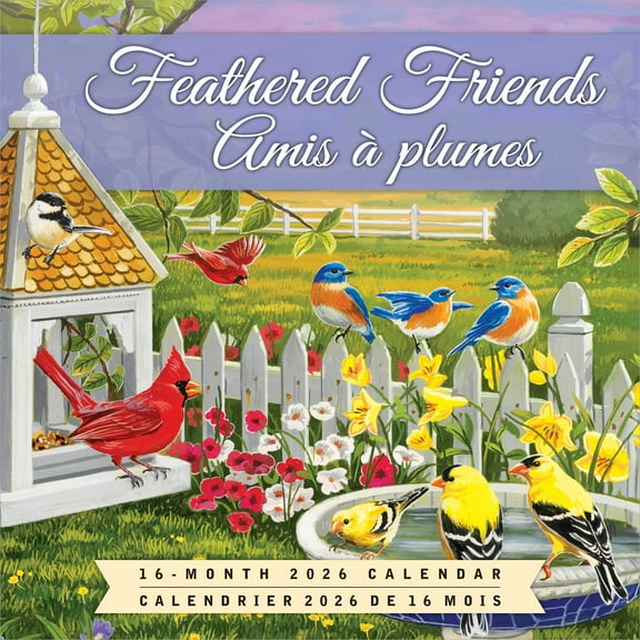 Feathered Friends | 2026 12x24" (Hanging) Square Wall Calendar | Hopper Studios
