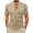 #234-Khaki, variant on Ceisia Men's Slim Fit Short Sleeve Stand-Up Collar Slub Linen Henley Shirt with Geometric Embroidery Khaki L Gifts