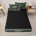 thumbnail image 4 of Homewish Retro Bohemian Zipper Queen Comforter Set with Fitted Sheet and 2 Pillowcases,Vintage Rose Flowers Zipper Bedding Set,Gray Green,Black Reversible,4pcs, 4 of 8