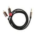thumbnail image 2 of Jack 3.5mm to 2 RCA Audio Cable AUX Splitter 3.5mm Stereo Male to Male RCA Adapter 2 Speaker Cable 1m, 2 of 8