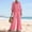 Pink, variant on Women's 2 Piece Outfits Linen Long Sleeves Button Down Shirts Wide Leg Pants Sets Tracksuit Casual Vacation Clothes
