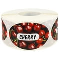 thumbnail image 1 of Cherry Grocery Store Food Labels 1.25 x 2 Inch Oval Shape 500 Total Adhesive Stickers, 1 of 1