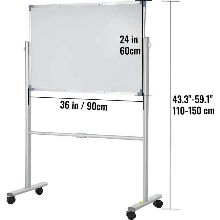 Mobile Reversible Free Standing Magnetic Dry Erase Whiteboard 48 x 60