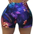 thumbnail image 2 of Haiem Magic Colorful Forest Leaves No Front Seam Biker Shorts for Women Yoga Workout Gym Bike Shorts with Tummy Control Moisture-Wicking-Large, 2 of 9
