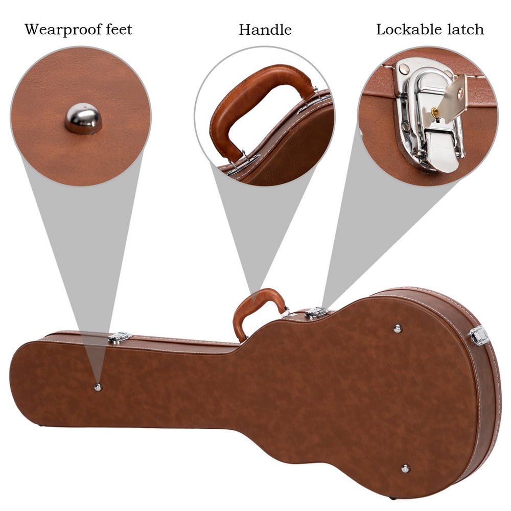 Hard-Shell Electric Guitar Case for GLP Style Electric Guitar Bulge Surface, Brown