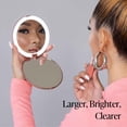 thumbnail image 3 of Fancii Lumi LED Lighted Compact Makeup Mirror for Travel, 1X/10X Magnifying, 5-inch, Rose Gold, 3 of 7