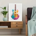 thumbnail image 5 of Abstract Watercolor Guitar Canvas Musical Instrument Print Music Room Home Bedroom Wall Decor, 5 of 8
