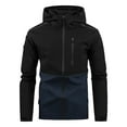 thumbnail image 2 of Mens Raincoats Men's Windbreaker Men's Color Blocked Long Sleeved Hooded Workwear Waterproof Jacket, S-2XL, 2 of 7