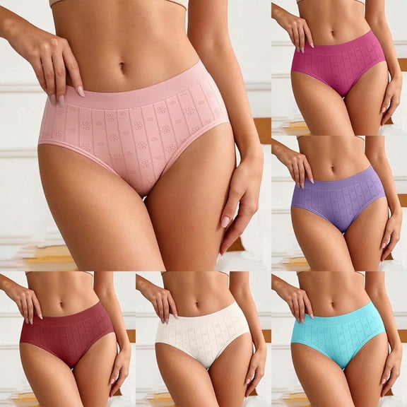 CAIXIA Tummy Control Underwear for Women No Show Panties Women's Panties Lightweight Low Rise Ladies Hipster Briefs Bikini