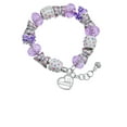thumbnail image 2 of Delight Jewelry Silvertone Lil Sister in Open Heart - 5/8'' Purple Butterfly Bead Charm Bracelet, 7"+1" Extender, 2 of 5