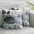 thumbnail image 3 of Awypu  Blue Pillow Covers 18x18 Inch Boho Roses Flower Throw Pillow Cover Watercolor Navy White Floral Pillow Cover Cushion Pillow Case for Sofa Outdoor Indoor Decoration, 3 of 5