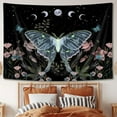 thumbnail image 3 of Drgilau Blue Moth Tapestry Wall Hanging, Moon Phase Stars Cute Plants Butterfly Floral Botanical Nature Aesthetic Celestial Wall Tapestries for Bedroom Home Living Room Dorm 60X40 Inch, 3 of 6