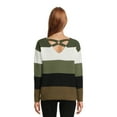 thumbnail image 2 of Love by Design Women's Juniors O-Ring Striped Pullover Sweater, Midweight, 2 of 6