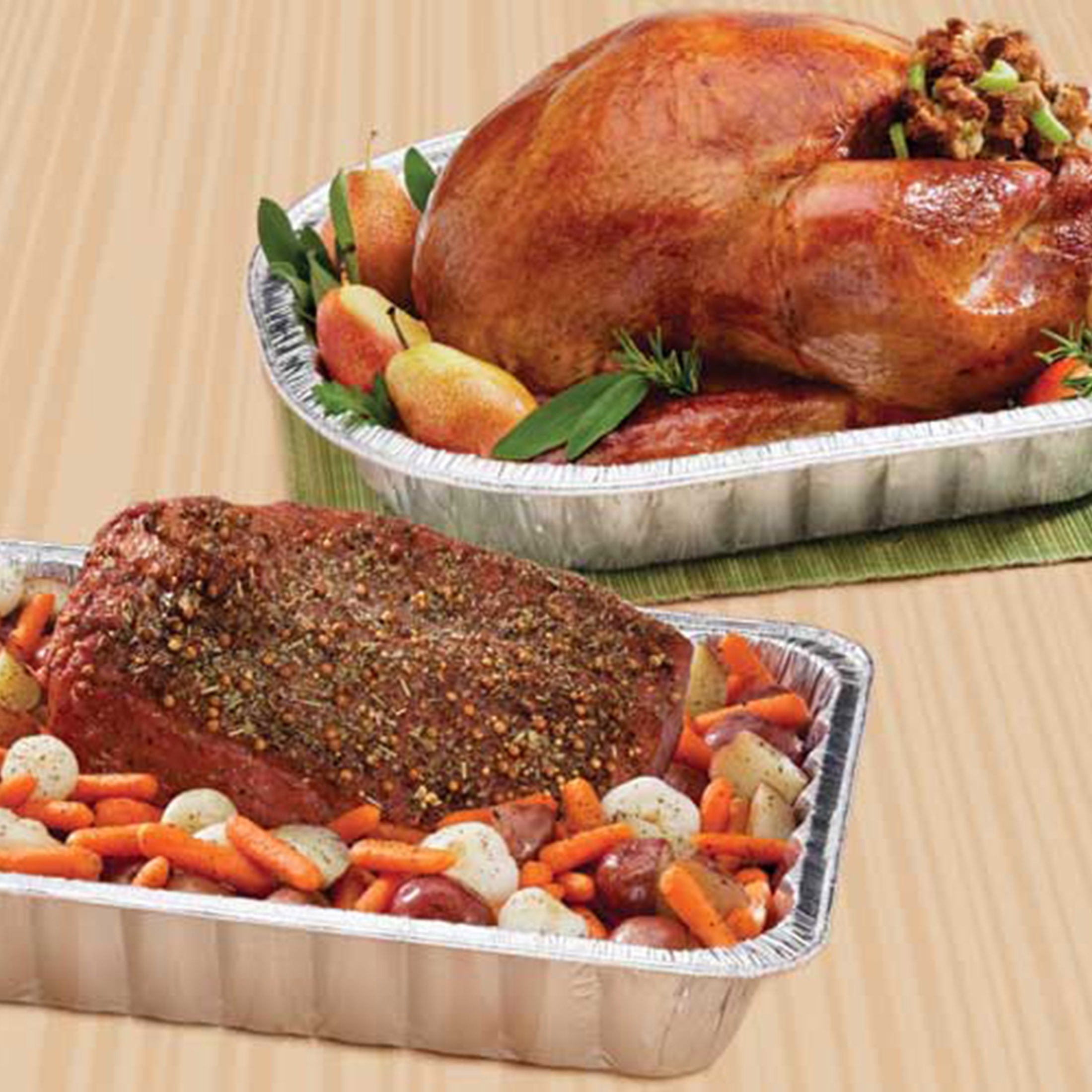 EZ Foil Roaster Pans with Lids, Up to 6 Pound Capacity, 2 Count