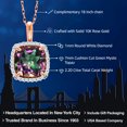 thumbnail image 2 of Gem Stone King 10K Rose Gold Green Mystic Topaz and White Diamond Pendant Necklace for Women (2.20 Cttw, Gemstone Birthstone, Cushion Cut 7MM, with 18 inch Chain), 2 of 4