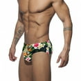 thumbnail image 1 of Pitauce Mens Quick Dry Swim Briefs Low Waist Bikini Swimsuit Color Block Drawstring Swim Shorts Beach Bathing Suit, 1 of 6