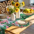 thumbnail image 4 of Green Hummingbird Round 13 Inch Placemats Set of 8, Spring Summer Pink Flower Leaf HeatResistant Non Slip Place Mats for Dining Table, Wipeable Braided Kitchen Table Mats for Housewarming, 4 of 9