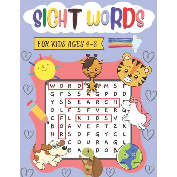 Sight Words Word Search For Kids 4-8