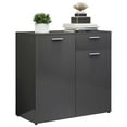 thumbnail image 2 of vidaXL Sideboard High Gloss Grey 80x36x75 cm Engineered Wood, 2 of 5