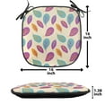 thumbnail image 5 of Autumn Chair Seating Cushion Set of 2, Colorful Warm Tones Round Fall Leaves Repetitive Art Illustration Print, Seat Pads with Anti-slip Backing, 16"x16", Fuchsia and Pale Teal, by Ambesonne, 5 of 7