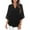 Black, variant on Yigetop Flowy Tops for Women! Womens Tops Casual Ruffle 3/4 Sleeve V Neck Double Chiffon Blouses Tops 3/4 Sleeve Tops for Women Pink L