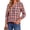 Pink, variant on Fantaslook Womens Plaid Shirts Flannel Button Down Shirts Business Casual Long Sleeve Tops Dressy V Neck Blouses