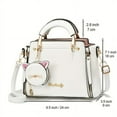 thumbnail image 4 of Letter Decor Hand Satchel Bag, Stylish Shoulder Zipper Bag With Mini Coin Purse, Crossbody Bag For Work, 4 of 4
