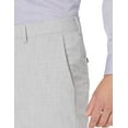 thumbnail image 3 of J.M. Haggar Mens Solid Gab 4-Way Stretch Straight Fit Flat Front Dress Pant 30W x 30L Light Grey, 3 of 4