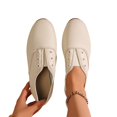 thumbnail image 6 of IEMIEMIEM Women's Faux Leather Oxford Flats Slip On No Laces Round Toe Casual Loafers Retro Soft Flat Walking Dress Shoes Beige 7 Wide, 6 of 6