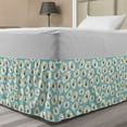 thumbnail image 1 of Bee Bed Skirt, Rhythmic Flying Honeybees Wings in Clouds Illustration Pattern, Elastic Bedskirt Dust Ruffle Wrap Around for Bedding Decor, 4 Sizes, Seafoam Mustard, by Ambesonne, 1 of 2