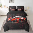 thumbnail image 2 of jejeloiu Red Sports Car Twin Bedding Sets 7-Piece,Abstrct Geometric Geometric Bedding Comforter Set,Honeycomb Hexagon Sheet Sets For Teens,Ultra Soft Home Decor Reversible, 2 of 8