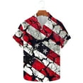 thumbnail image 5 of Mens 4th of July Shirt Patriotic Shirts Men Fourth of July Shirt Men Memorial Day Shirt Men Memorial Day Shirts for Men Independence Day Printed Short Sleeved Shirt with Collar Top/Shirt, 5 of 5