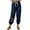 Navy, variant on Women's Casual High-Waist Pants with Drawstring, Soft Breathable Tapered Ankle Pants for Lounge, Travel, and Everyday Wear