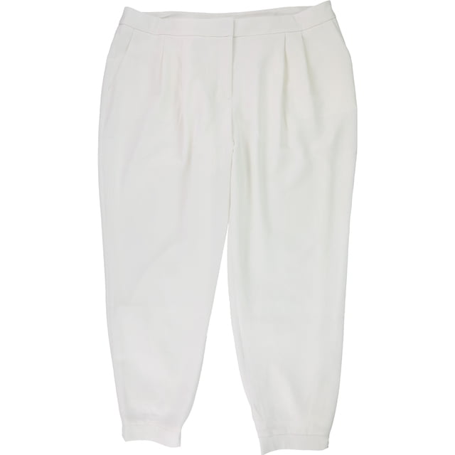 Alfani Womens Solid Straight Leg Jogger Casual Pants, white, 16