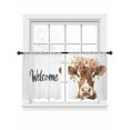 thumbnail image 6 of Spring Cow Sheer Curtains for Living Room Bedroom Cute Wildflower Floral Botanical Blooms Sheer Curtains 54 Inch Long 2 Panels Set Light Filtering Curtain Window Treatments Drapes for Dining Room, 6 of 6