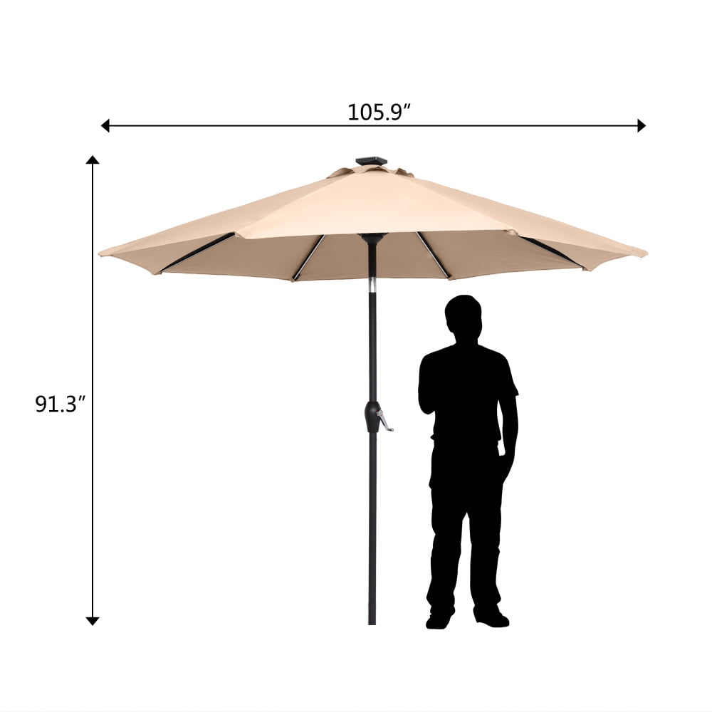 Kepooman 9FT Round Patio Umbrella, Outdoor Market Table Umbrella with Strip Light for Garden, Lawn, Backyard & Pool, Without Base, Top Color Kepooman 9FT Round Patio Umbrella, Outdoor Market Table Umbrella with Strip Light for Garden, Lawn, Backyard & Pool, Without Base, Top Color