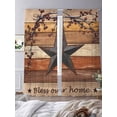 thumbnail image 3 of Texas Star Vintage Sheer Curtains 96 Inch Length 2 Panels Set Window Treatments, Berry Burnt Orange Brown Wooden Rod Pocket Semi Curtains for Living Room/Bedroom/Kitchen Décor, 104"W x 96"L, 3 of 7